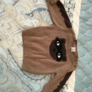 Gymboree boys brown Raccoon sweater